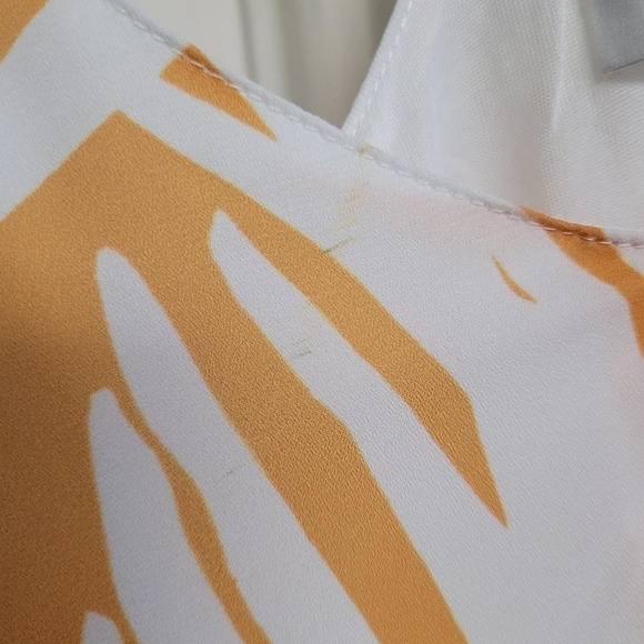 Bishop + Young Orange And White Riviera Print Flowy Tunic Dress - Picture 7 of 10